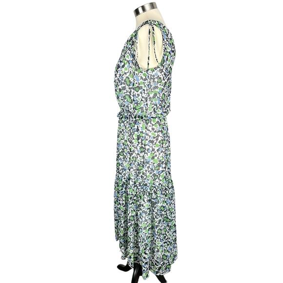Tommy Hilfiger Floral Tiered Midi Dress in French Blue Multi, Size 2 - Picture 6 of 12